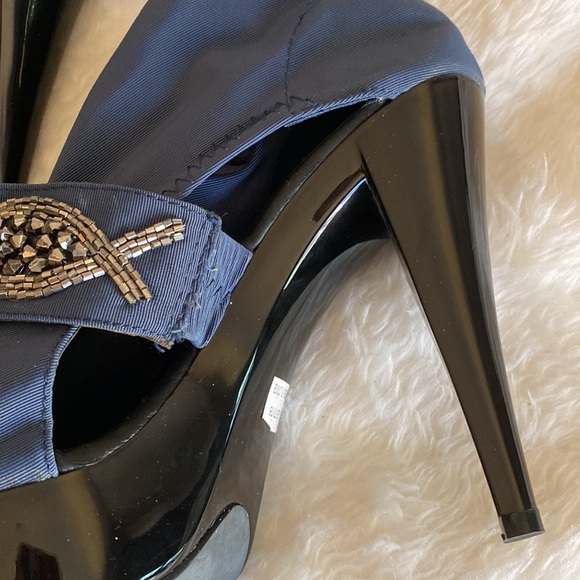 Vintage SOCK ANKLE Booties Stilettos Platform with Beaded Embellishment Size 7 - Picture 8 of 17